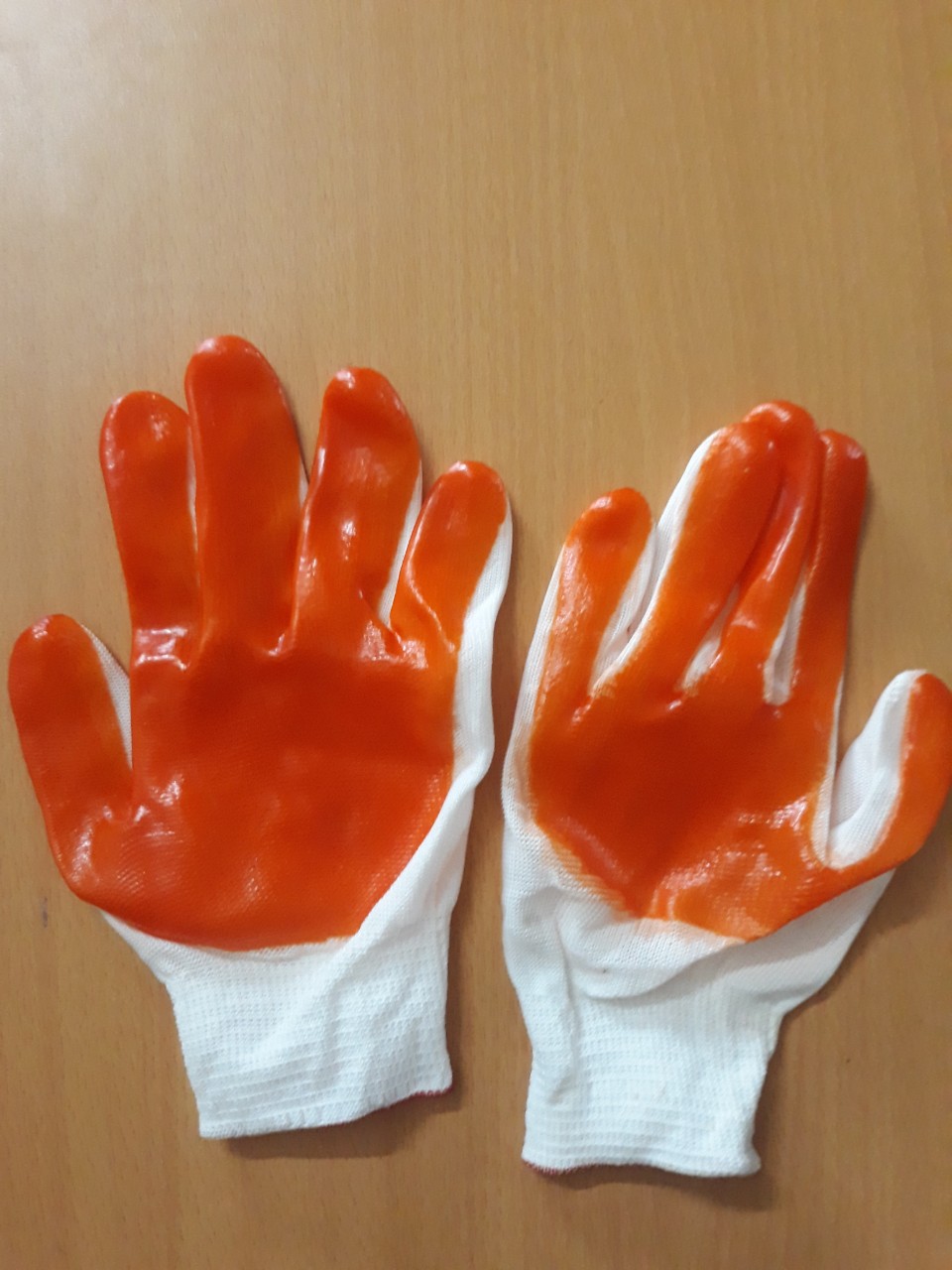 Găng tay phủ sơn cam 1 mặt
